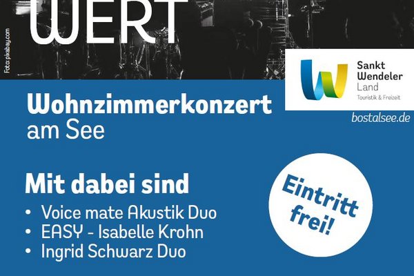 Wohnzimmerkonzert am Musikpavillon auf der Festwiese am Bostalsee. Am 16. Mai von 18 bis 23 Uhr