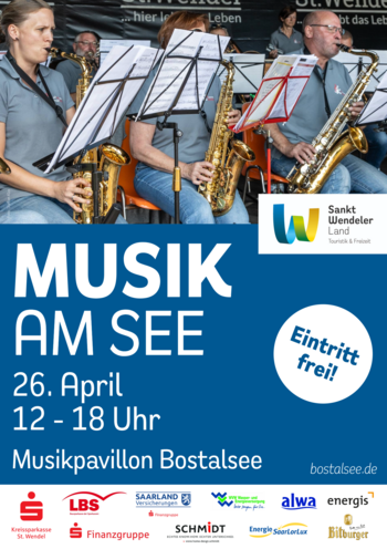 Veranstaltung Musik am See am Musikpavillon am Bostalsee. Verschiedene Musikvereine treten von 12-18 Uhr auf.